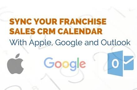 Franchise consultant CRM with calendar sync to Apple, Google, and Outlook for sales efficiency.